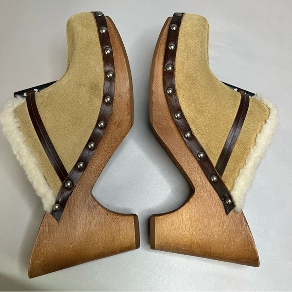 Vintage Tommy Hilfiger Clogs Size 7.5 Leather Upper Tan Summer Y2K 90s - Picture 8 of 15